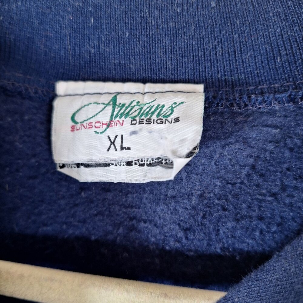 Vintage Artisan Sunchein Designs Embroidered Sweatshirt size XL Plus Size Cottag - Picture 5 of 6